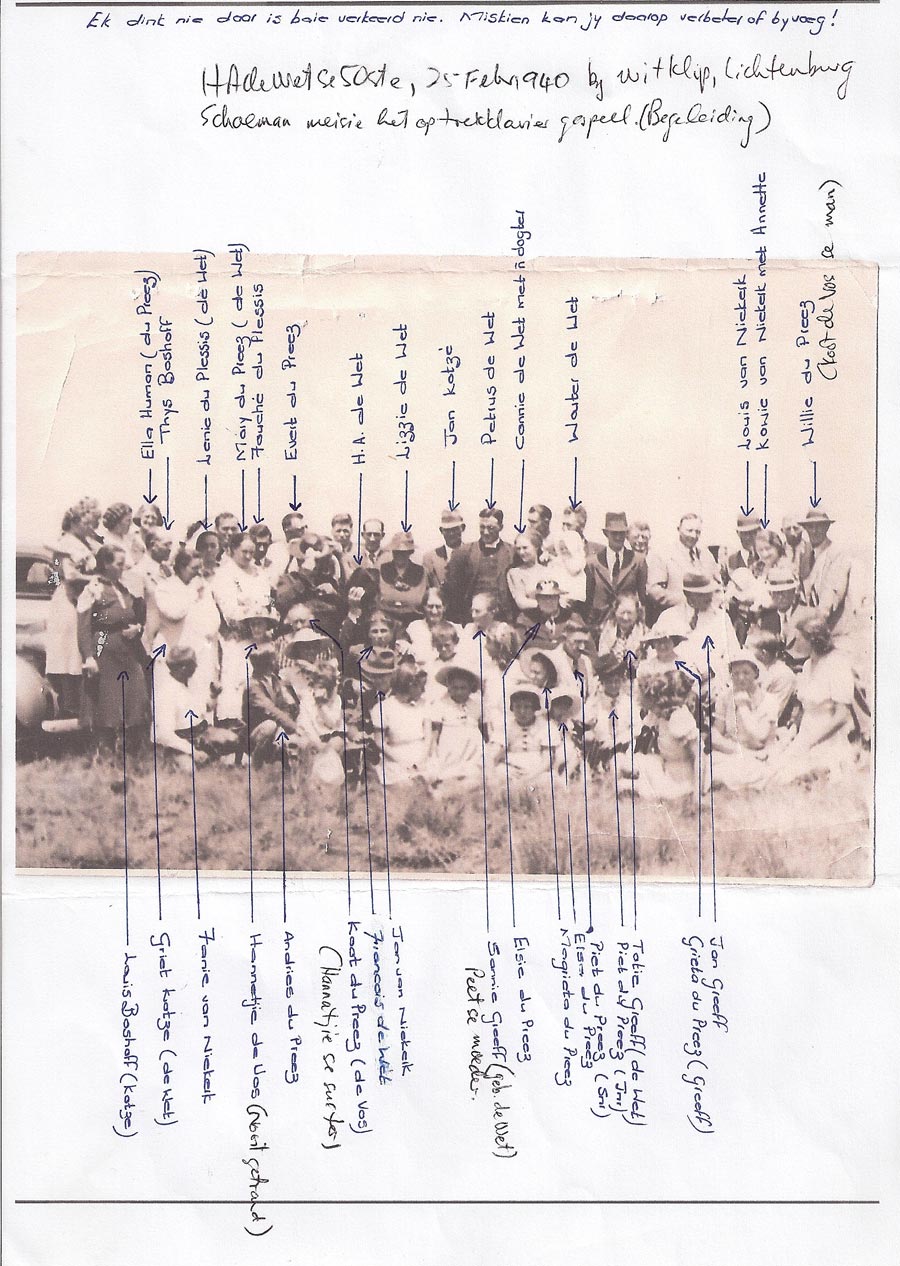 Hendrik Adriaan de Wet celebrating his 50th at the tree on 25 February 1940.
